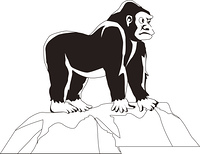 ゴリラのシルエット の画像素材 イラスト素材ならイメージナビ