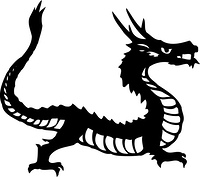 竜横向き全身モノクロ の画像素材 40901191 イラスト素材ならイメージナビ