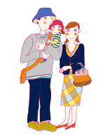 お宮参りをする家族 の画像素材 イラスト素材ならイメージナビ