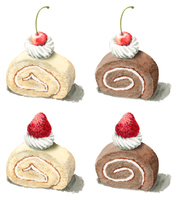 紅茶とロールケーキ の画像素材 イラスト素材ならイメージナビ