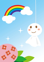 カワイイてるてる坊主のイラスト の画像素材 イラスト素材ならイメージナビ