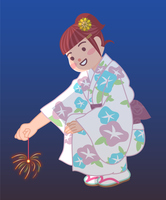 線香花火をする男の子 の画像素材 イラスト素材ならイメージナビ