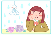 カワイイてるてる坊主のイラスト の画像素材 イラスト素材ならイメージナビ