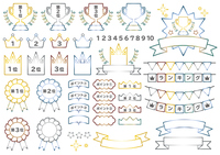 ランキングのイメージアイコンイラスト 王冠 星 メダル の画像素材 イラスト素材ならイメージナビ