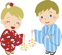 線香花火をする男の子 の画像素材 イラスト素材ならイメージナビ