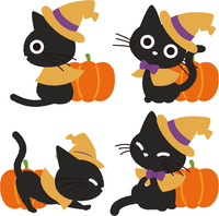 ハロウィンの黒猫 イラスト素材 の画像素材 イラスト素材ならイメージナビ