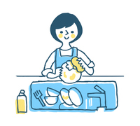 家事 食器洗いをする女性 の画像素材 イラスト素材ならイメージナビ