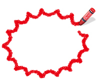 クレヨン手書きフレーム 花丸 金 の画像素材 イラスト素材ならイメージナビ