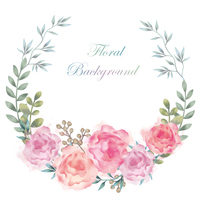 水彩風 花のフレームイラスト の画像素材 イラスト素材ならイメージナビ