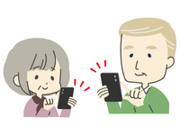 スマートフォンを使う高齢者 の画像素材 イラスト素材ならイメージナビ