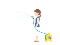 エアコンをつける女性のイラスト の画像素材 イラスト素材ならイメージナビ