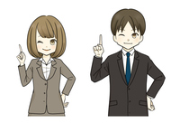 スーツを着た男女のイラスト 全身 の画像素材 イラスト素材ならイメージナビ