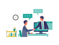 オンライン商談のイメージイラスト の画像素材 イラスト素材ならイメージナビ