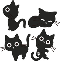 ハロウィンのイラスト 黒猫のセット 威嚇と の画像素材 イラスト素材ならイメージナビ