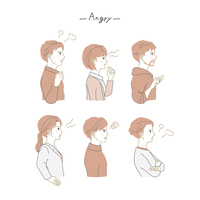 目をつぶっている人々の横顔 の画像素材 イラスト素材ならイメージナビ