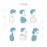 目をつぶっている人々の横顔 の画像素材 イラスト素材ならイメージナビ