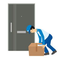 宅配ボックスに荷物を入れる配達員 の画像素材 イラスト素材ならイメージナビ