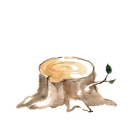 秋の森 素材 切り株とリス の画像素材 イラスト素材ならイメージナビ