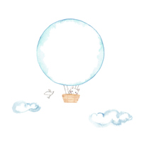 気球 風景 雲と花かご の画像素材 イラスト素材ならイメージナビ