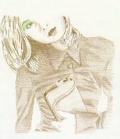 横目で見る女性 の画像素材 イラスト素材ならイメージナビ