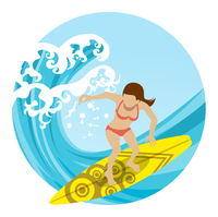 サーファーガール ロングヘア の画像素材 イラスト素材ならイメージナビ