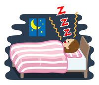 いびきをかく若い男性と眠れない女性 睡眠トラブル 白バック の画像素材 イラスト素材ならイメージナビ