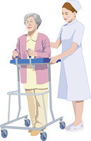 歩行器で歩く老人 の画像素材 イラスト素材ならイメージナビ