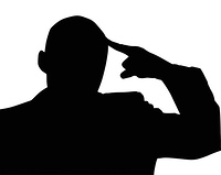 考える男性シルエット の画像素材 イラスト素材ならイメージナビ