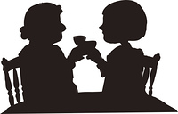 背中合わせのカップルシルエット の画像素材 イラスト素材ならイメージナビ