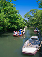 柳川川下り の画像素材 写真素材ならイメージナビ