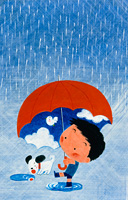 イラスト 傘と雨 の画像素材 イラスト素材ならイメージナビ